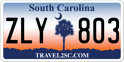 SC license plate ZLY803