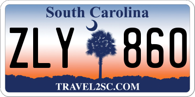 SC license plate ZLY860