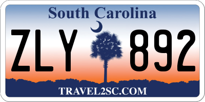 SC license plate ZLY892
