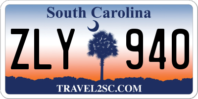 SC license plate ZLY940