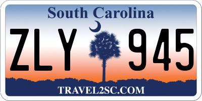 SC license plate ZLY945
