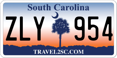 SC license plate ZLY954