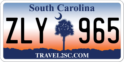 SC license plate ZLY965