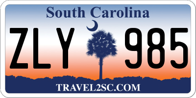 SC license plate ZLY985