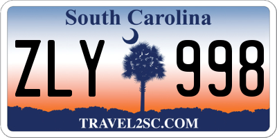 SC license plate ZLY998
