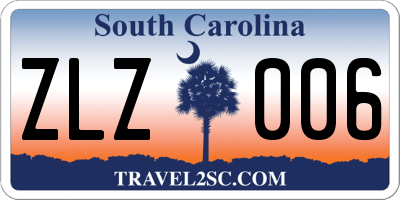 SC license plate ZLZ006