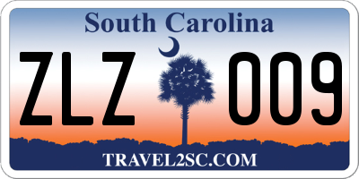 SC license plate ZLZ009
