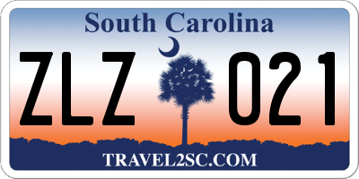 SC license plate ZLZ021