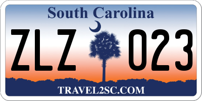 SC license plate ZLZ023