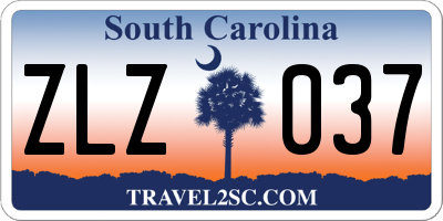SC license plate ZLZ037