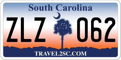 SC license plate ZLZ062