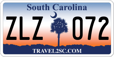 SC license plate ZLZ072