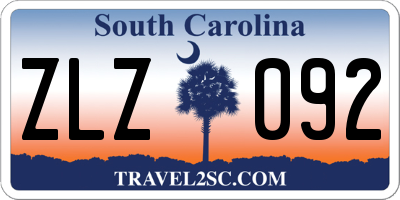 SC license plate ZLZ092