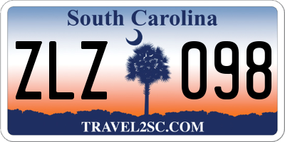 SC license plate ZLZ098