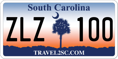 SC license plate ZLZ100