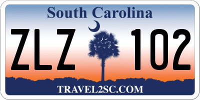SC license plate ZLZ102