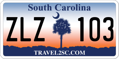 SC license plate ZLZ103
