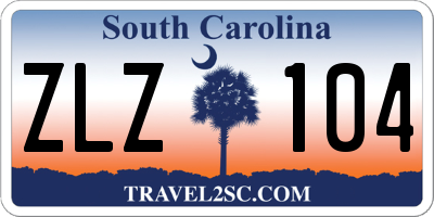 SC license plate ZLZ104