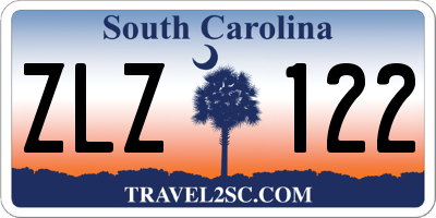 SC license plate ZLZ122