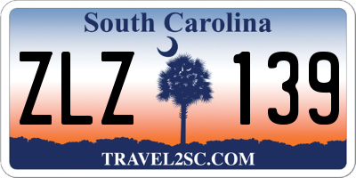 SC license plate ZLZ139