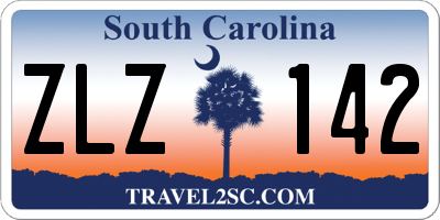 SC license plate ZLZ142