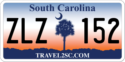 SC license plate ZLZ152