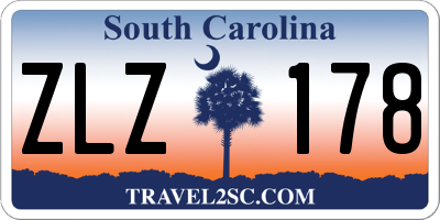 SC license plate ZLZ178