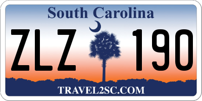 SC license plate ZLZ190