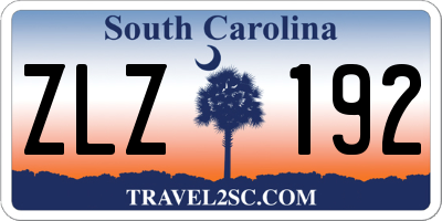 SC license plate ZLZ192