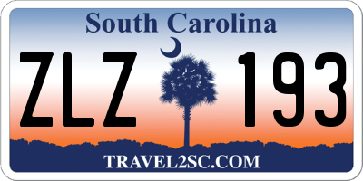 SC license plate ZLZ193