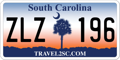 SC license plate ZLZ196