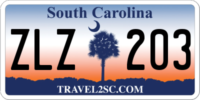 SC license plate ZLZ203