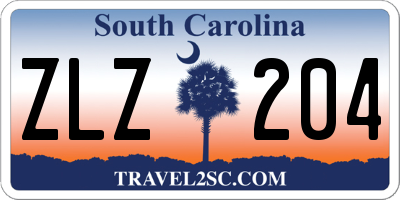 SC license plate ZLZ204