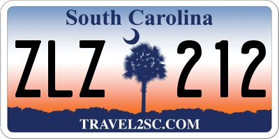 SC license plate ZLZ212
