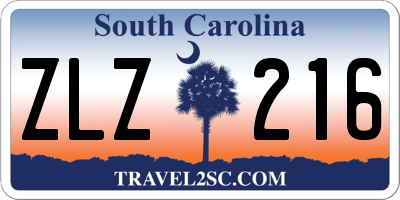 SC license plate ZLZ216