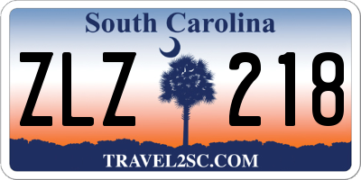 SC license plate ZLZ218