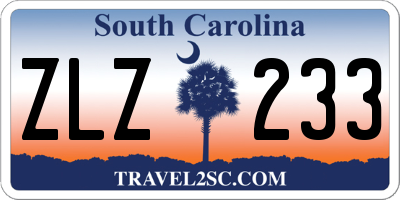 SC license plate ZLZ233