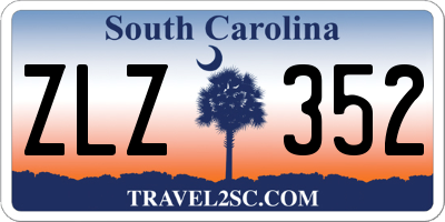 SC license plate ZLZ352