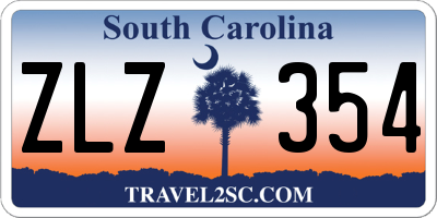 SC license plate ZLZ354
