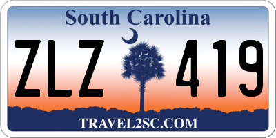 SC license plate ZLZ419