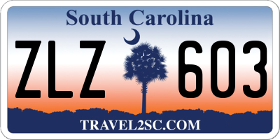 SC license plate ZLZ603
