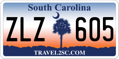 SC license plate ZLZ605