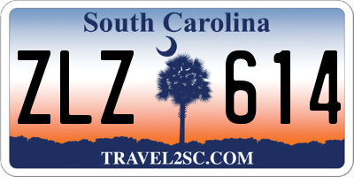 SC license plate ZLZ614