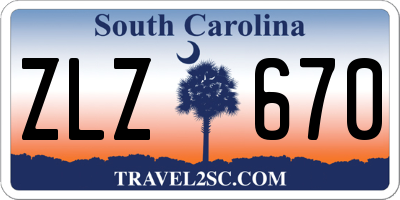 SC license plate ZLZ670