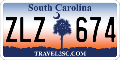SC license plate ZLZ674