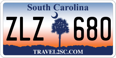 SC license plate ZLZ680