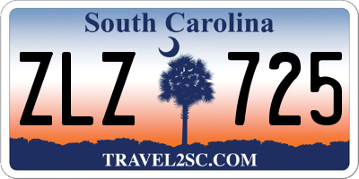 SC license plate ZLZ725