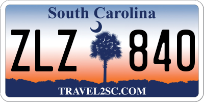 SC license plate ZLZ840