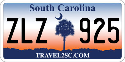 SC license plate ZLZ925