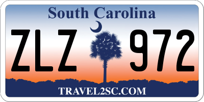 SC license plate ZLZ972